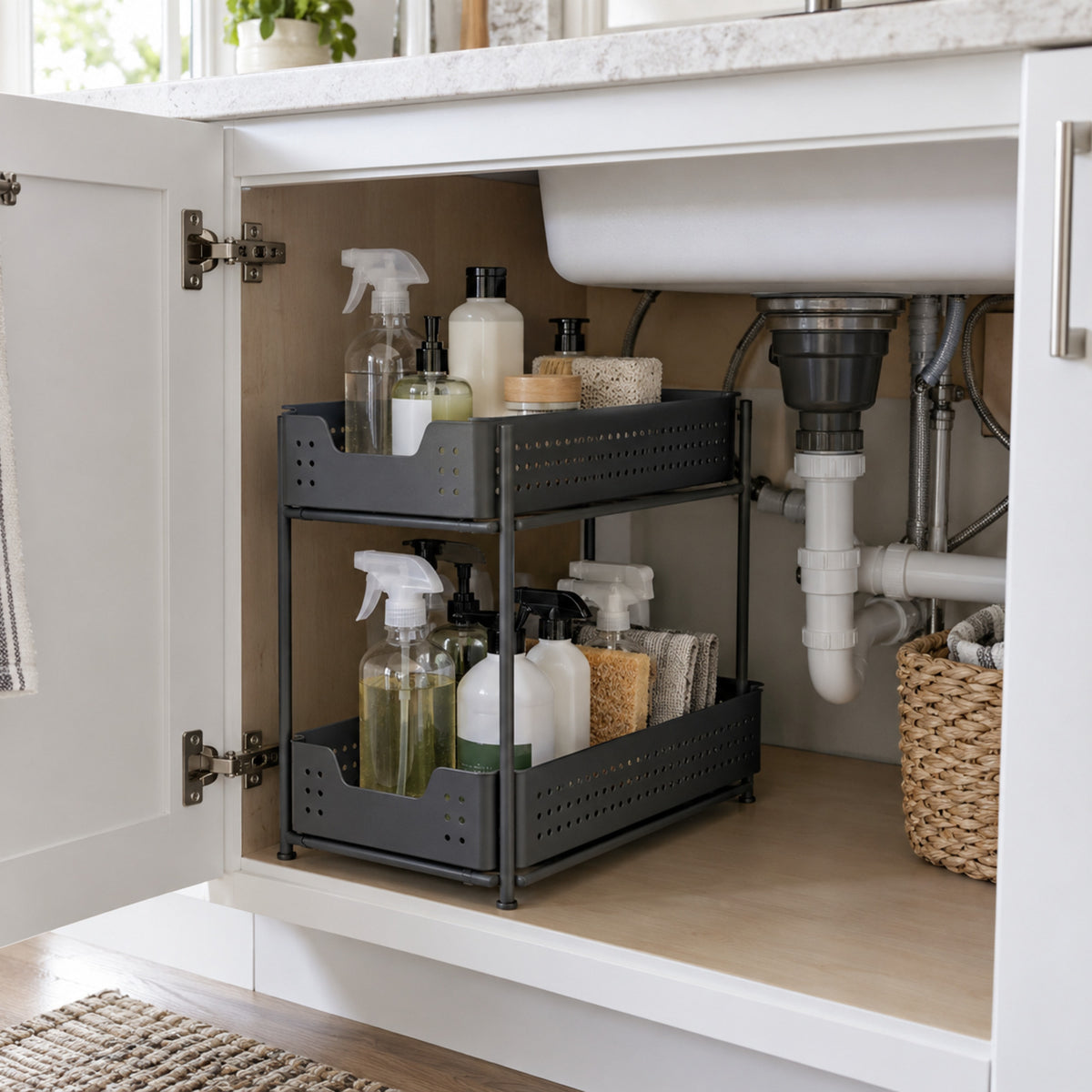 Two-Tier Pull-Out Under-Sink Organizer