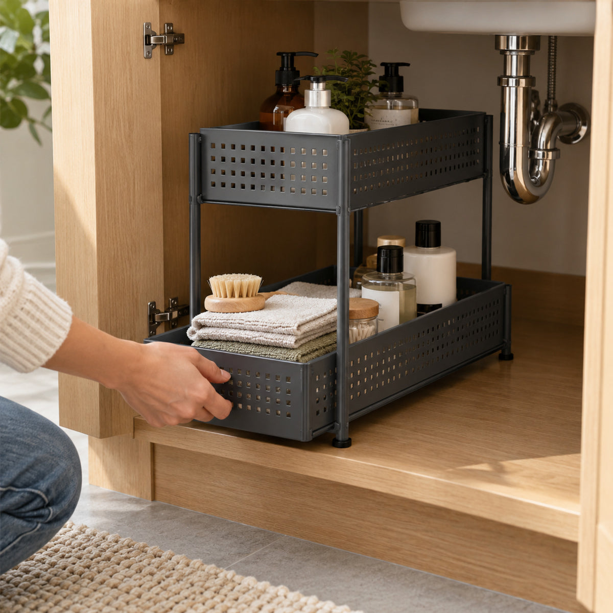 Two-Tier Pull-Out Under-Sink Organizer