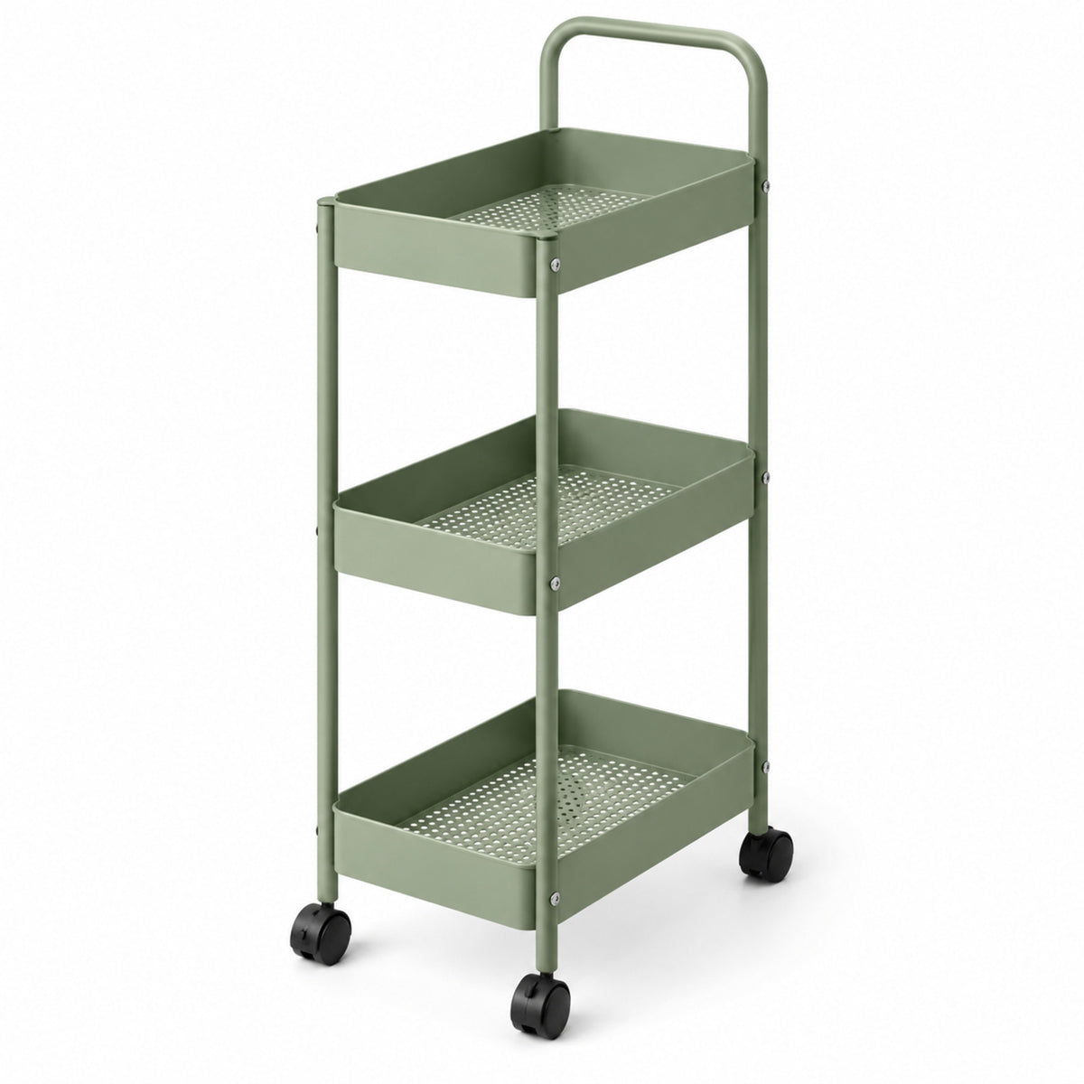 Slim Three-Tier Rolling Storage Cart
