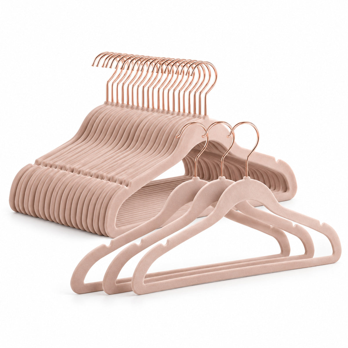Slim Velvet Clothes Hangers with Swivel Hooks – Set of 20