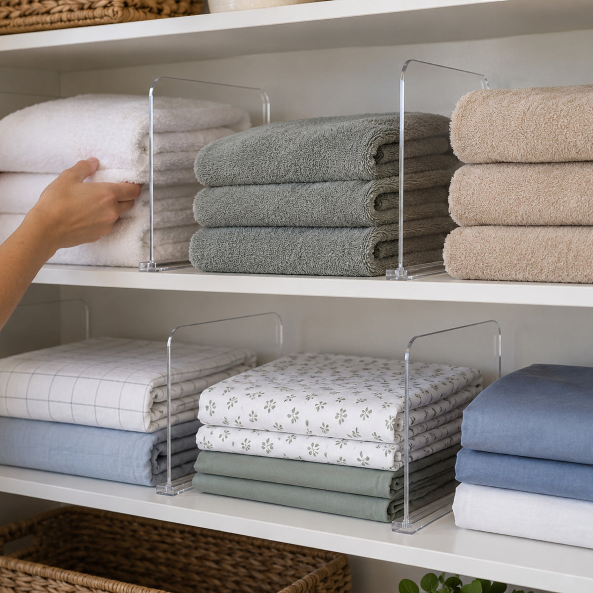 Clear Acrylic Closet Shelf Dividers – Set of 6