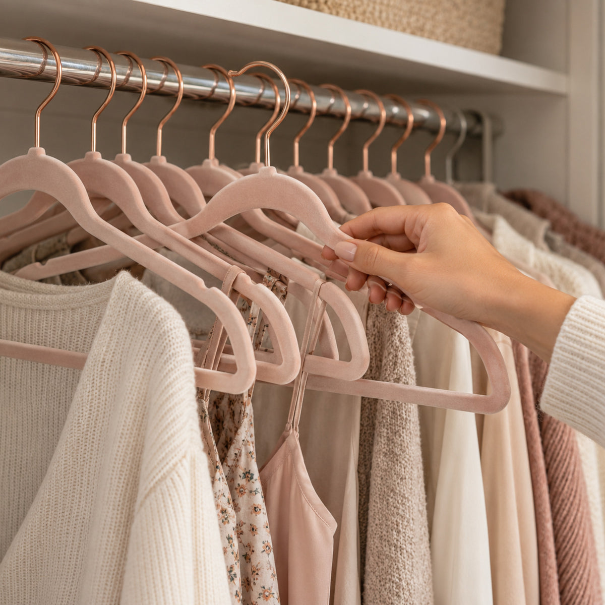 Slim Velvet Clothes Hangers with Swivel Hooks – Set of 20